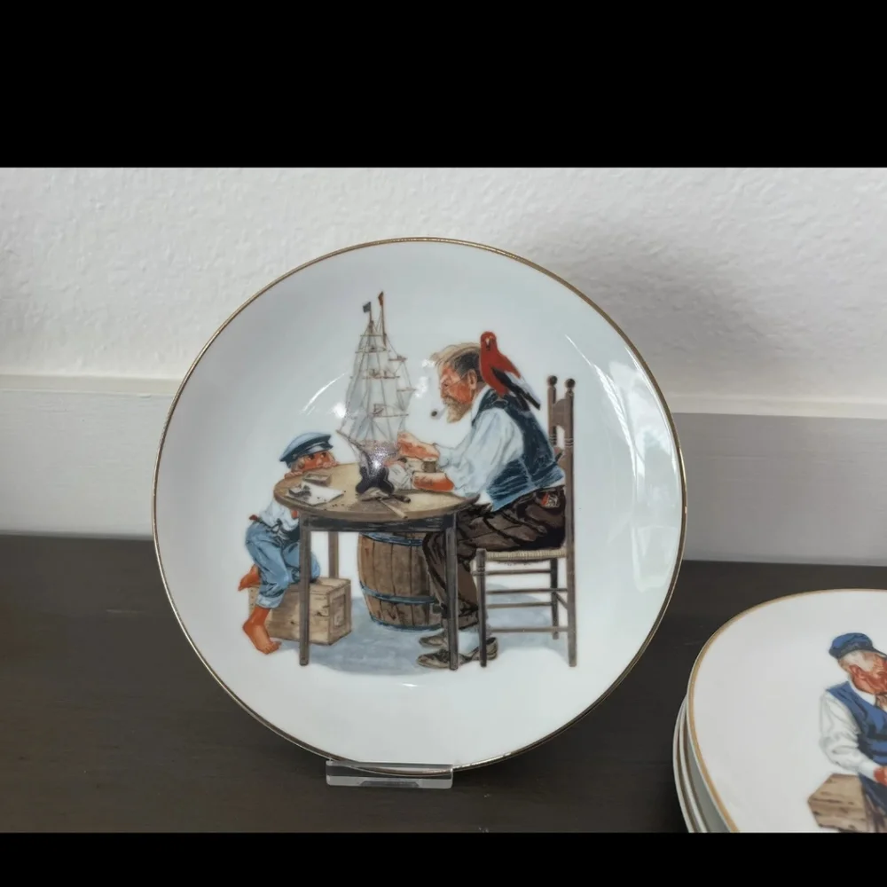 4 vintage Norman Rockwell collector plates